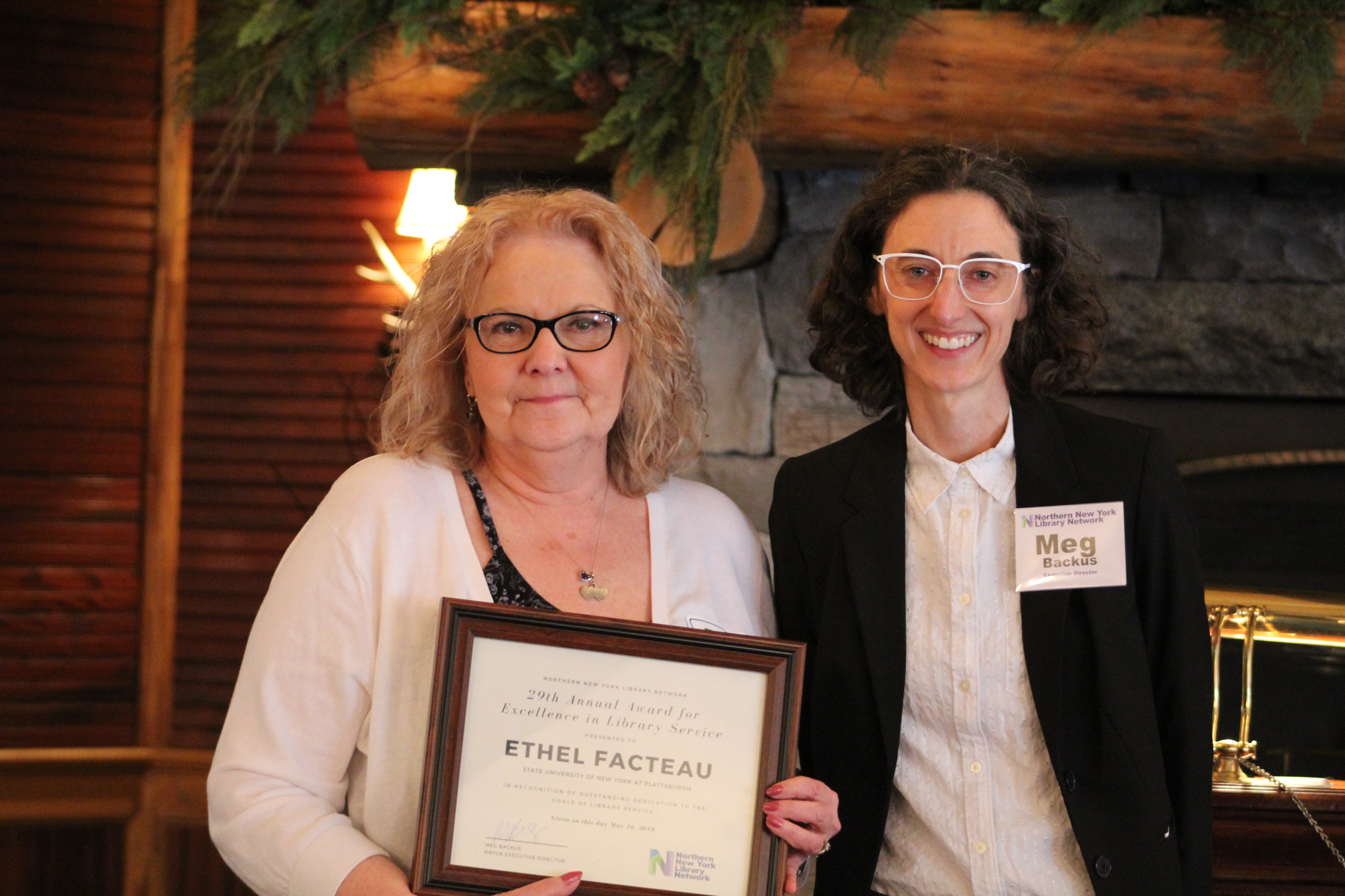 Ethel Facteau SUNY Plattsburgh Feinberg Library 2019 Award Winner