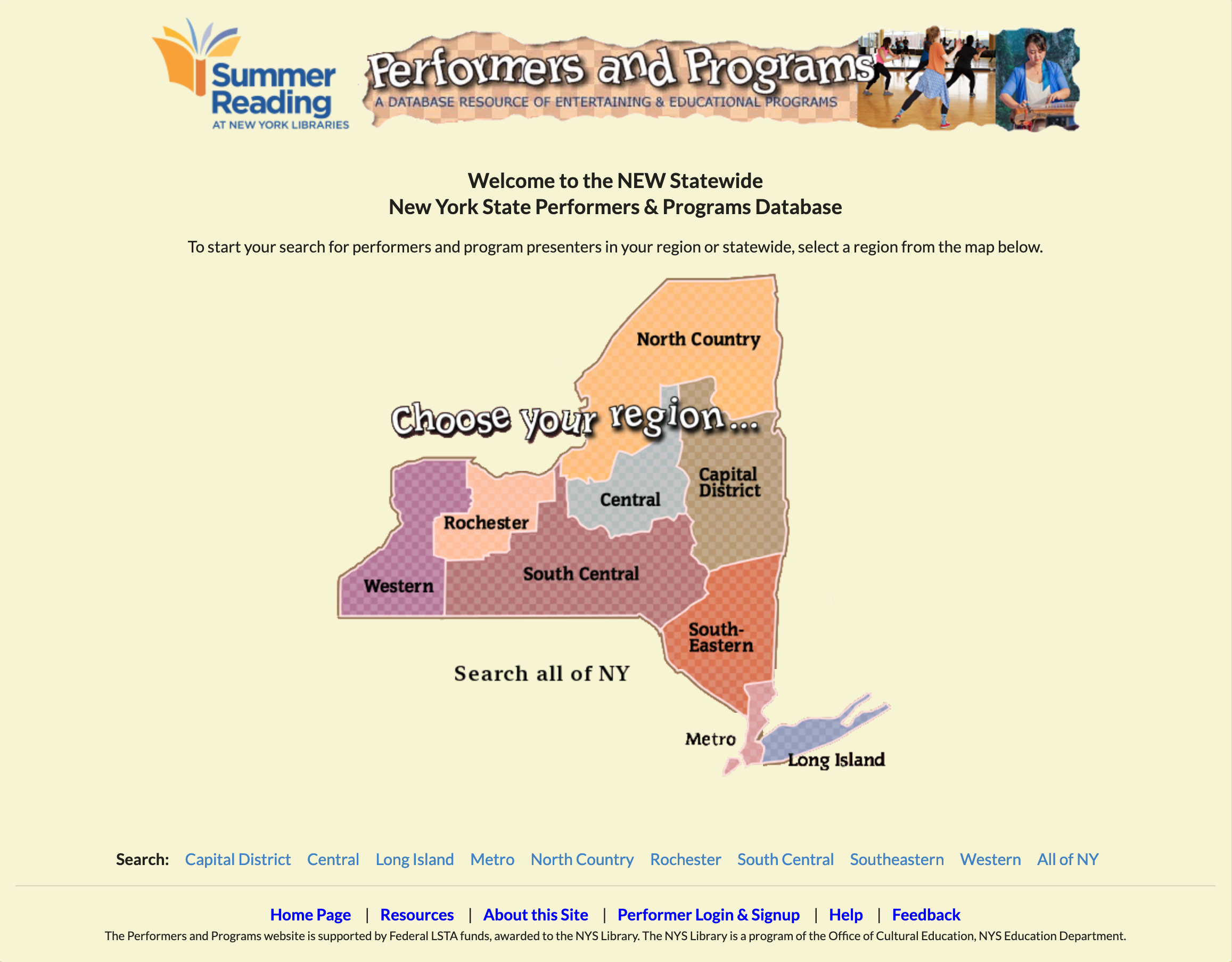 New York State Performers and Programs Database